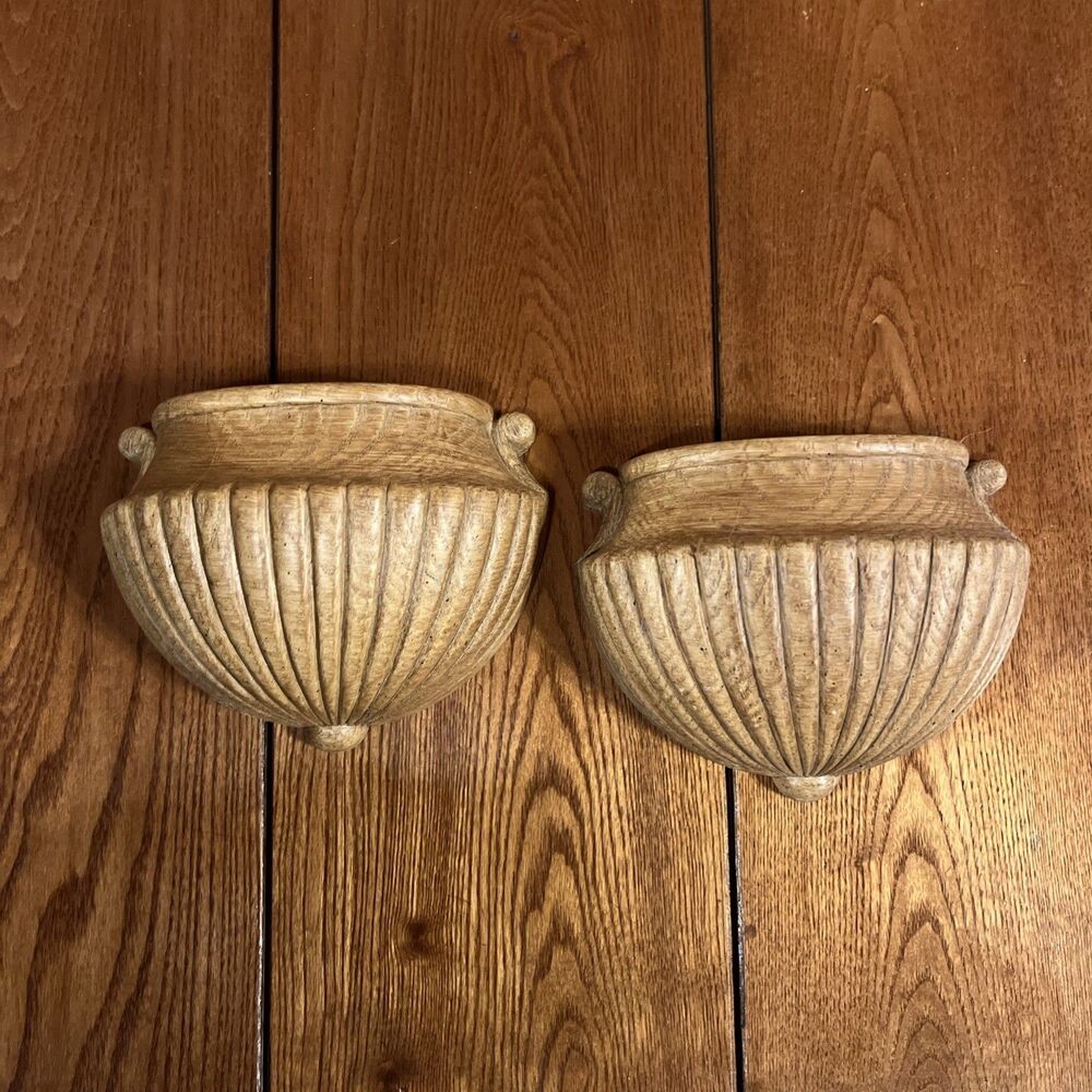 Vintage Homco Grecian Style Wall Pocket Hanging Planters #6061
